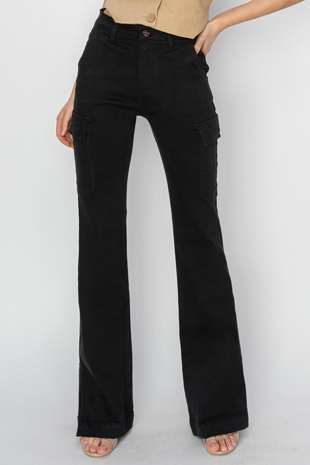 Risen Side Slit Cargo Bootcut Jeans