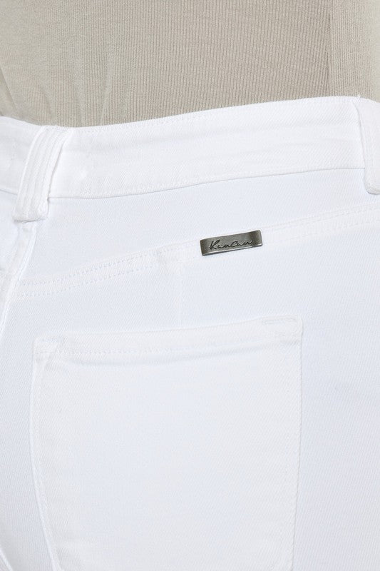 Kancan High Rise White Flare Jeans