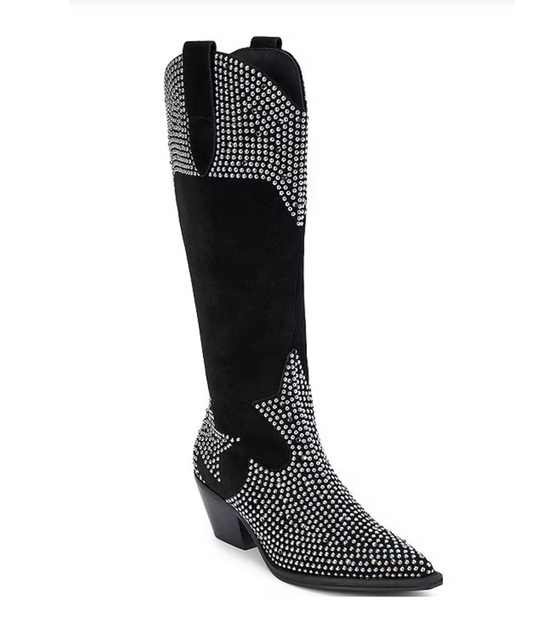 Dumplin Black Studded Boots