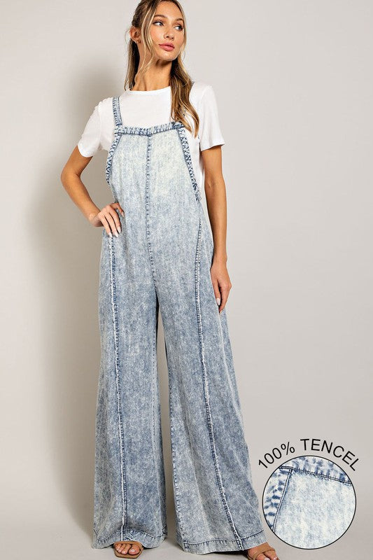 EE:SOME WASHED TIE DYE TENCEL JUMPSUIT