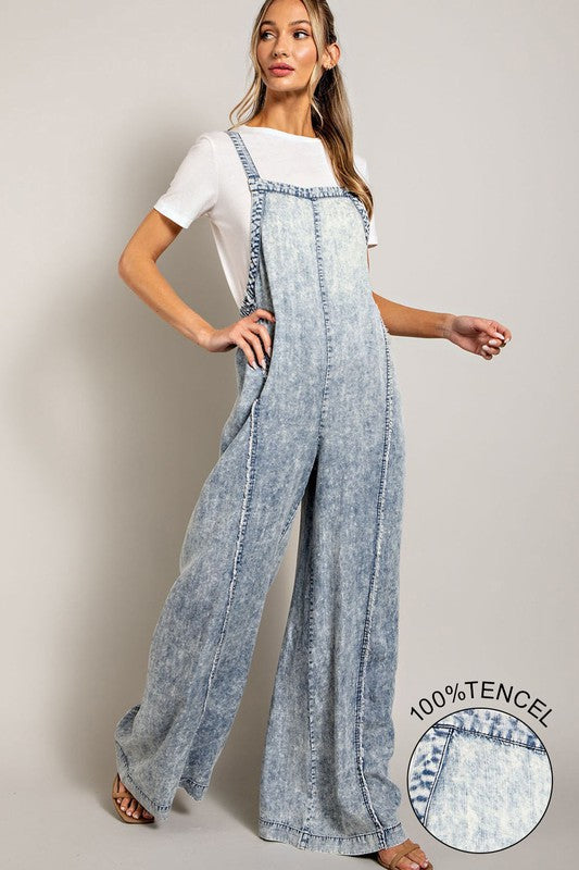 EE:SOME WASHED TIE DYE TENCEL JUMPSUIT