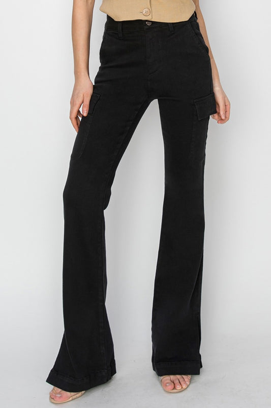 Risen Side Slit Cargo Bootcut Jeans