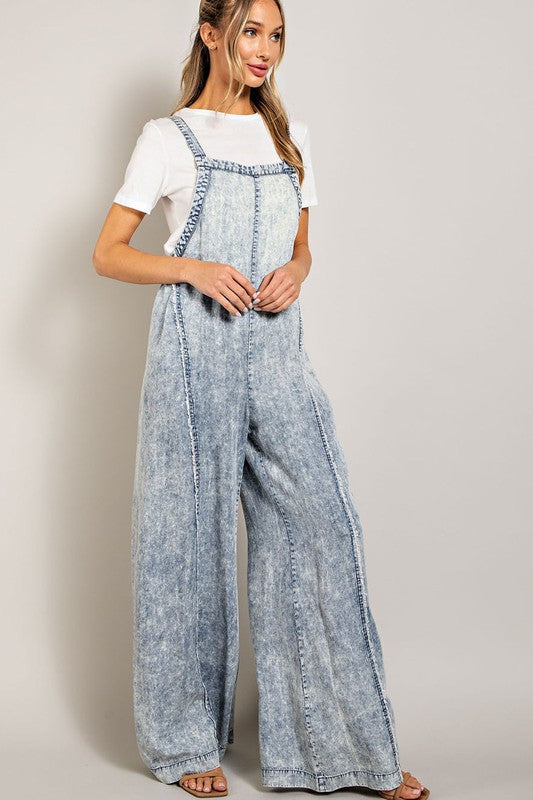EE:SOME WASHED TIE DYE TENCEL JUMPSUIT