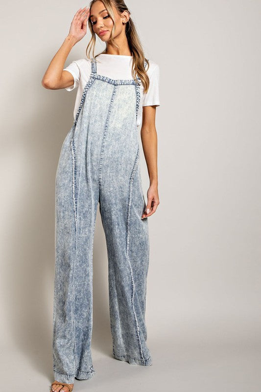 EE:SOME WASHED TIE DYE TENCEL JUMPSUIT