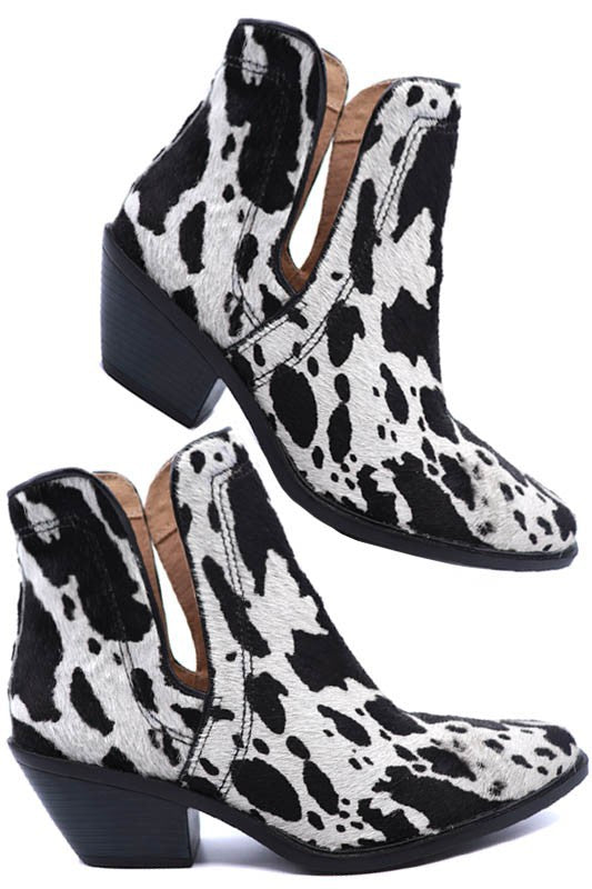 Genuine Leather Hair on Hide Booties