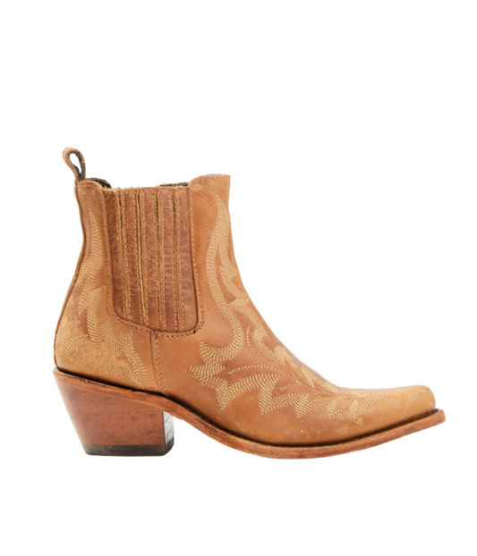 Simone Stitched Ankle Boot in Tan