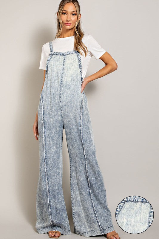 EE:SOME WASHED TIE DYE TENCEL JUMPSUIT