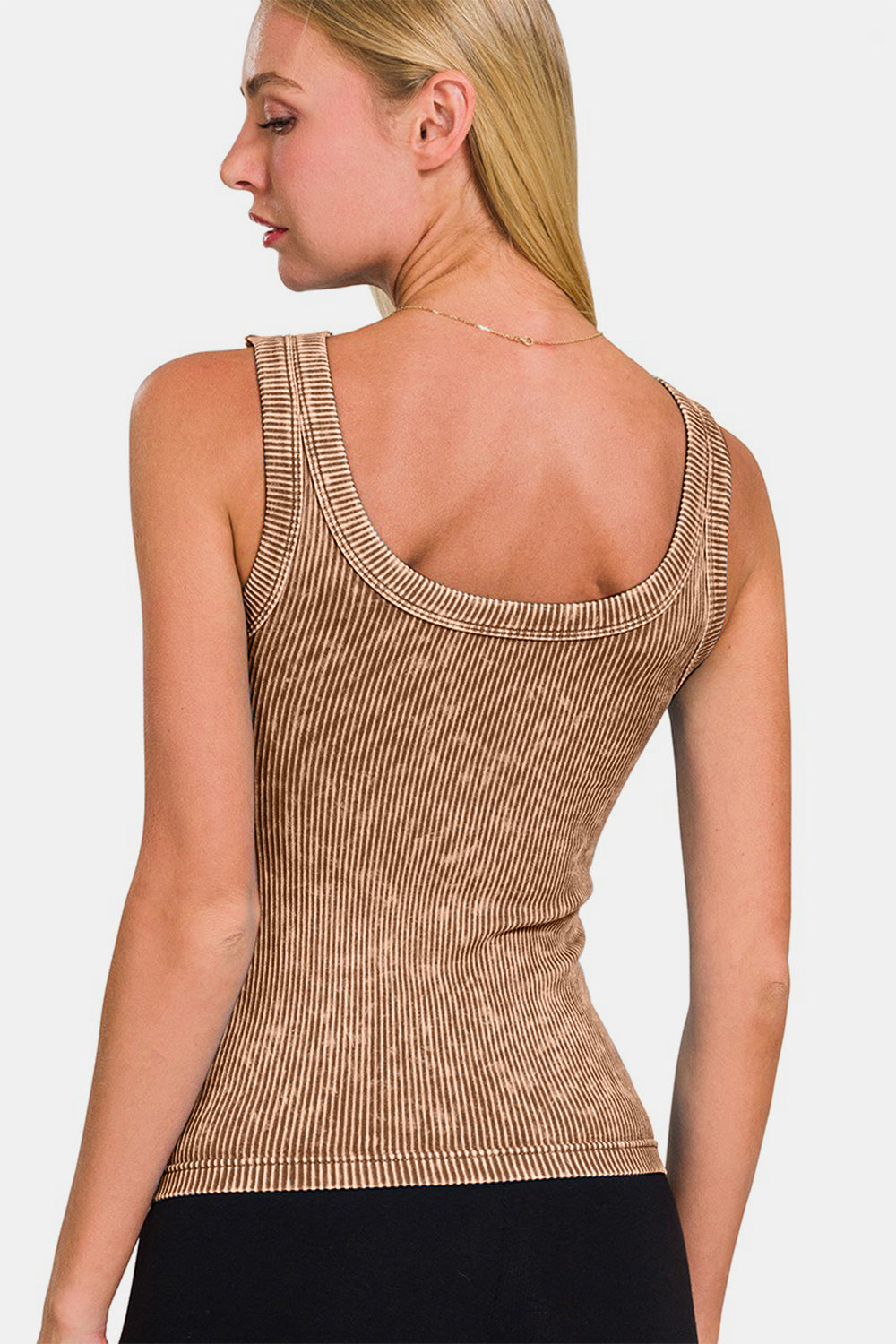 Washed Ribbed Cropped Tank