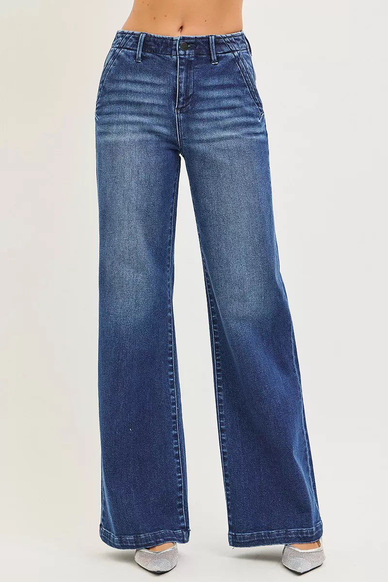 RISEN High Rise Wide Leg Slanted Pocket Jeans – The Fiery Jasmine