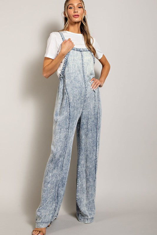 EE:SOME WASHED TIE DYE TENCEL JUMPSUIT
