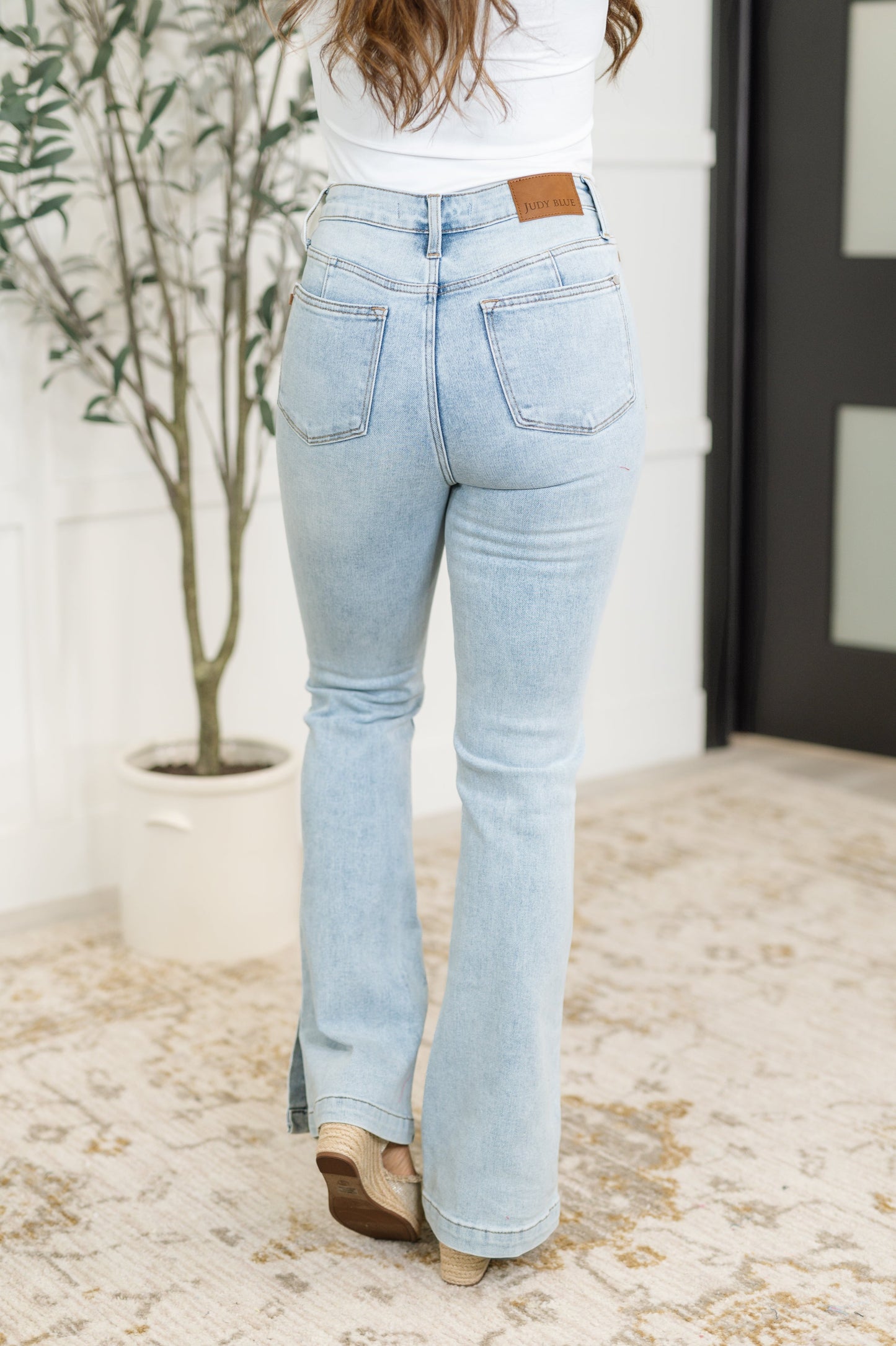 Judy Blue Alexis High Rise Tummy Control Slit Hem Slim Bootcut Jeans