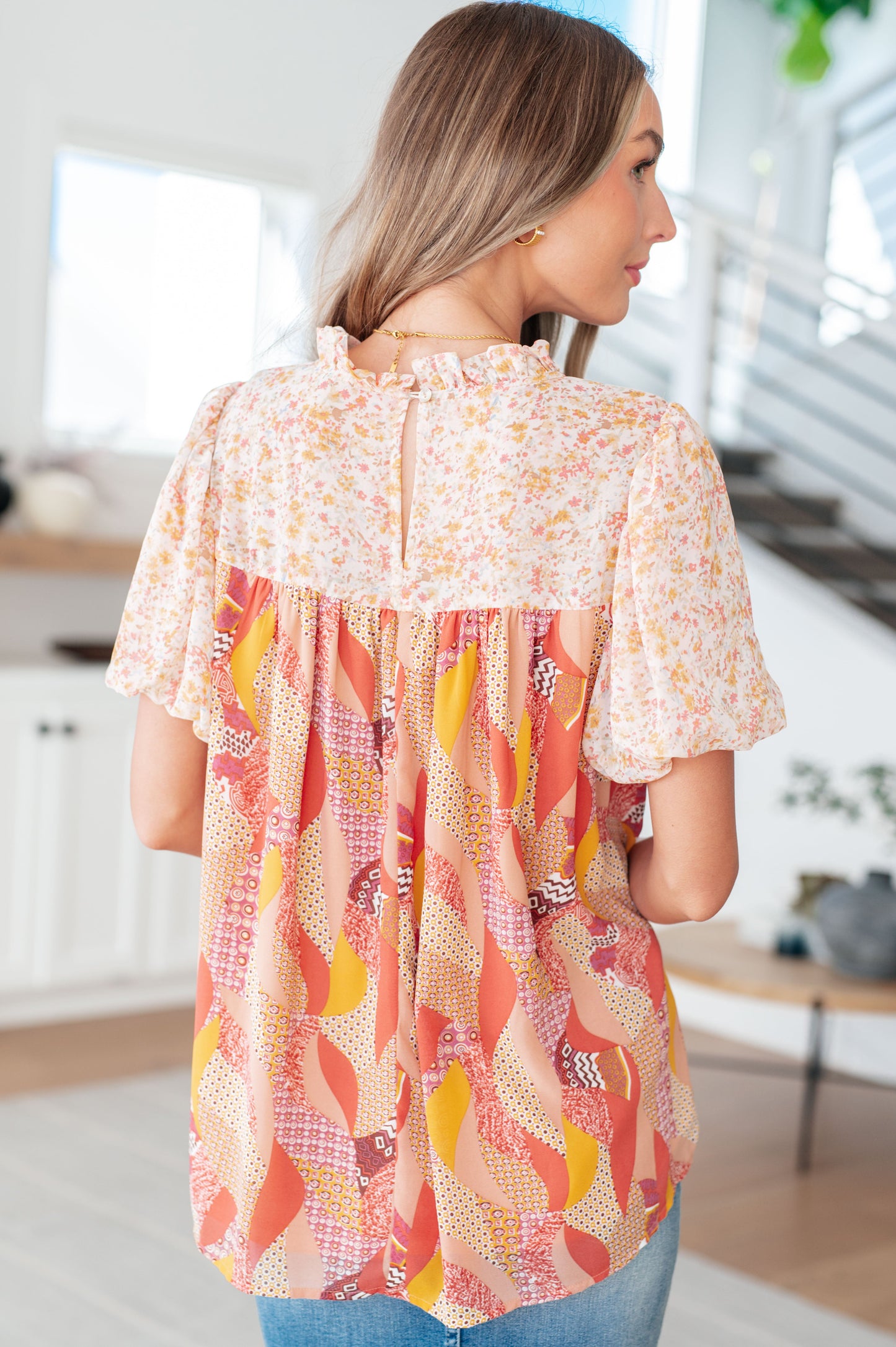 Jodifl Day Dreamer Mixed Floral Top in Mauve