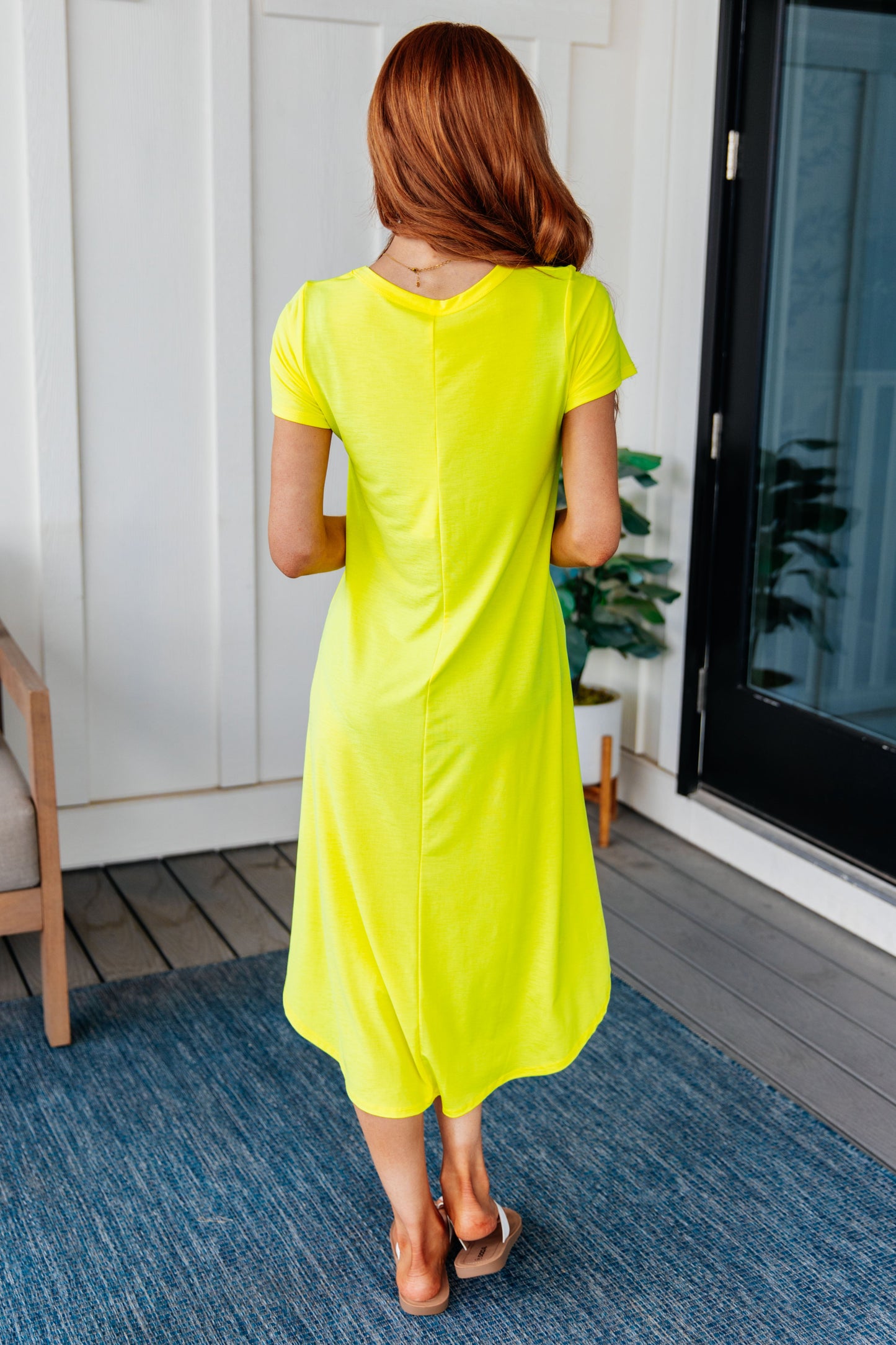 Dear Scarlett Dolman Sleeve Maxi Dress in Neon Yellow