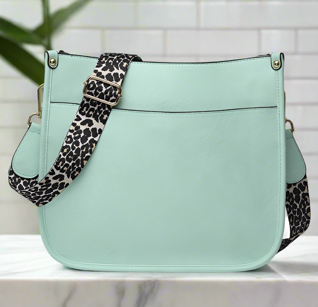 Vegan Crossbody Leopard Strap Handbag
