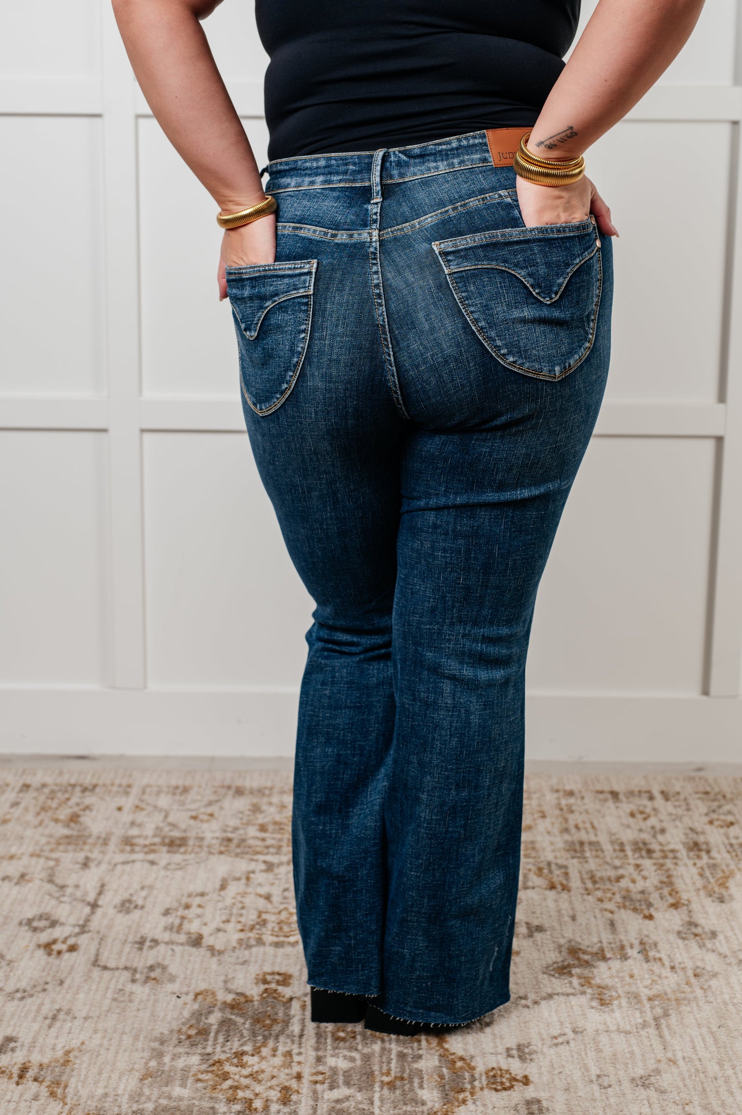 Judy Blue Edna High Rise Tummy Control Shield Pocket Flare Jeans