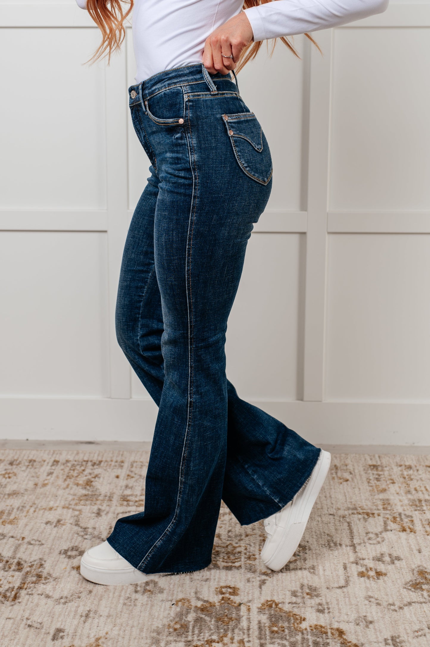 Judy Blue Edna High Rise Tummy Control Shield Pocket Flare Jeans