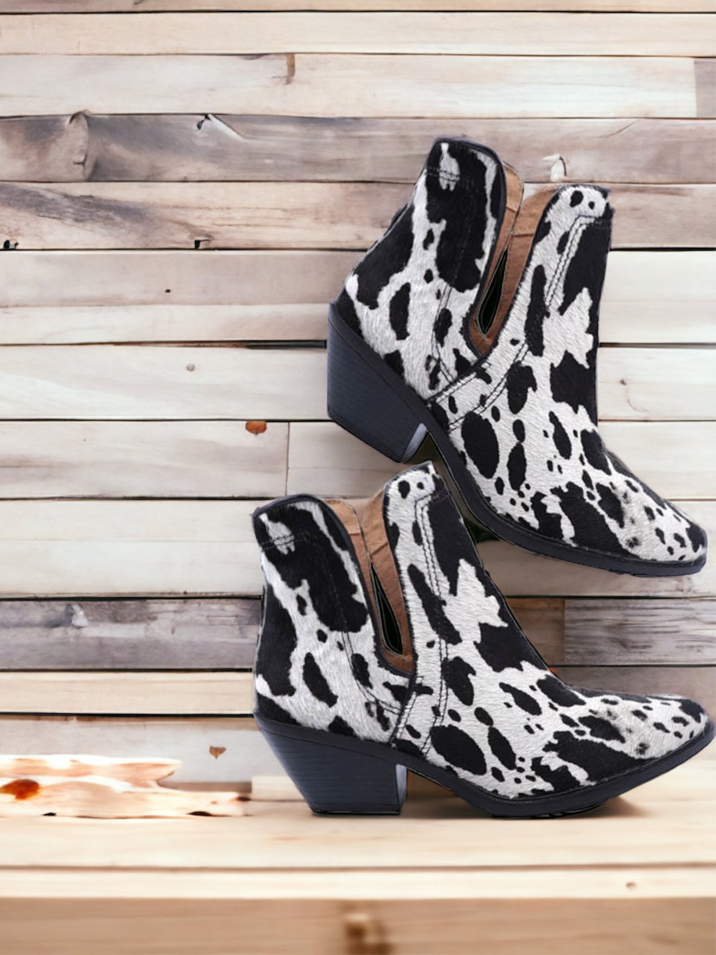 Genuine Leather Hair on Hide Booties