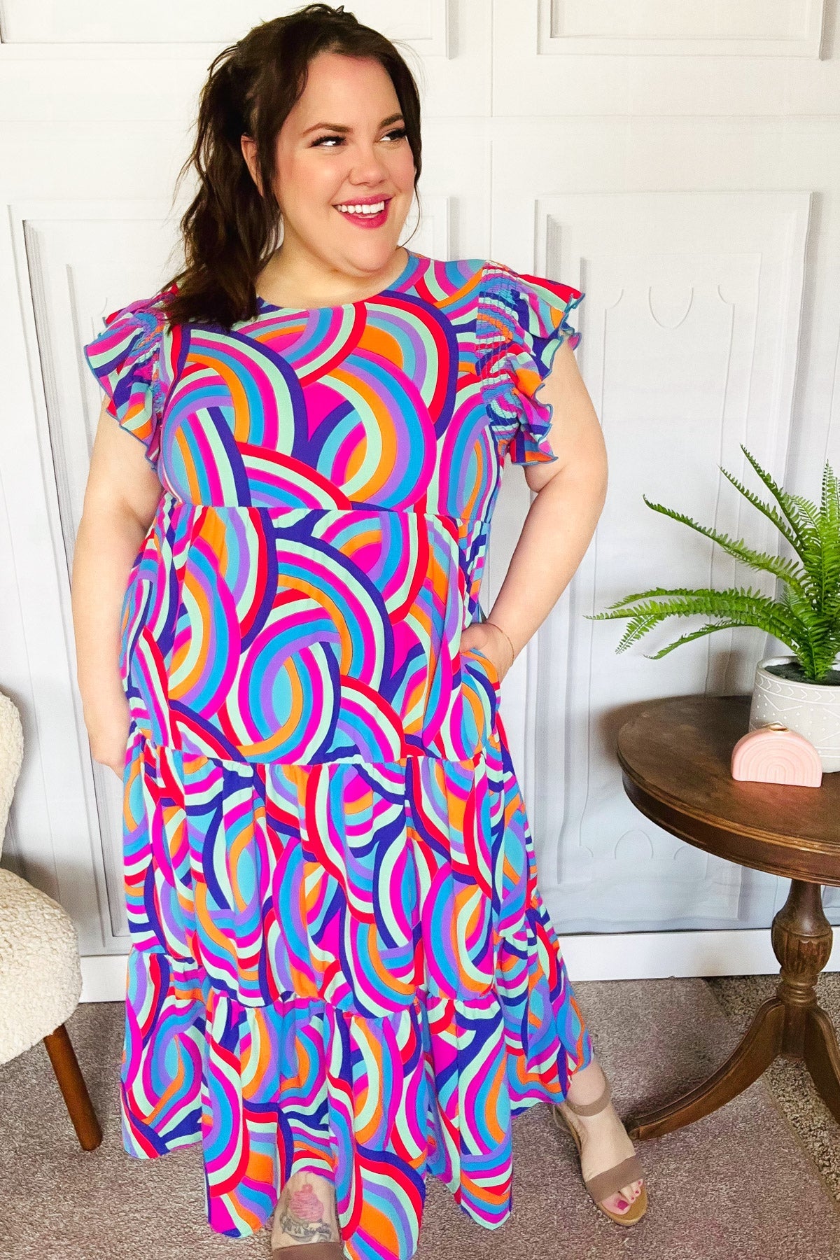 jasmine ruffle maxi dress Our Jasmine Ruffle Maxi Dress in Rust has never looked better than in this photo by @louslichtmomente This dress is what boho dreams are made of, and it looks so stunning