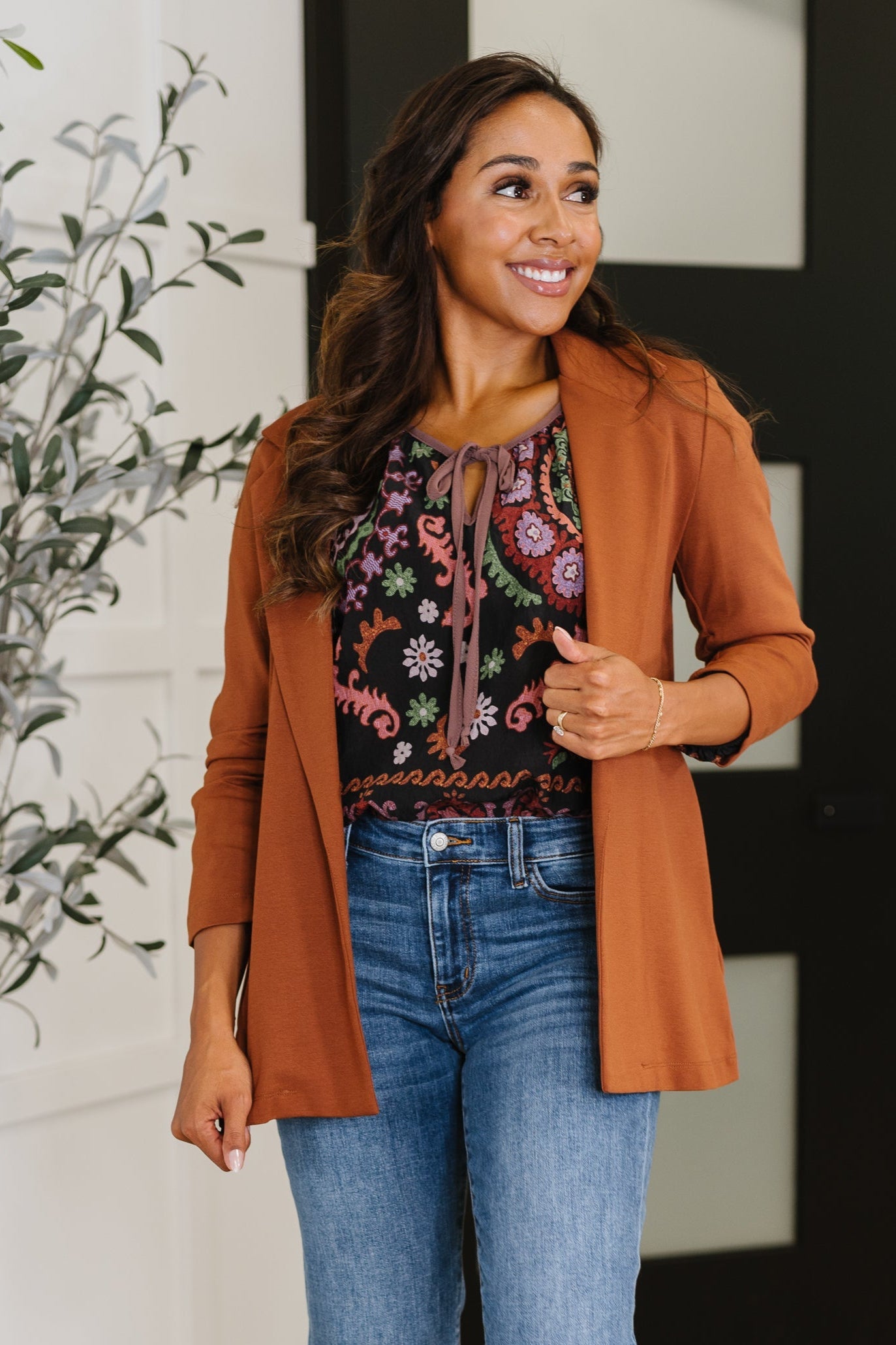 Magic Dear Scarlett 3/4 Blazer in Rust