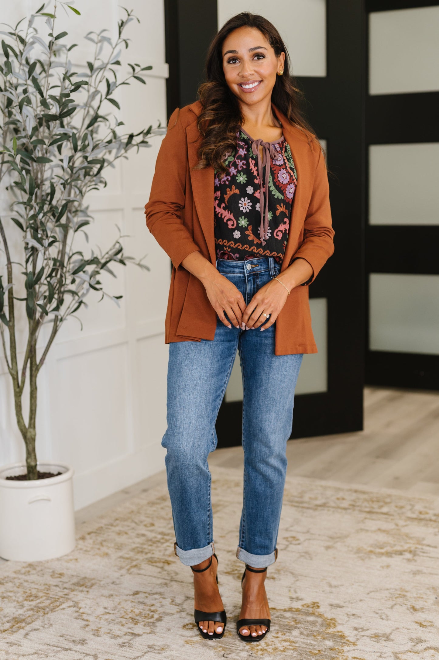 Magic Dear Scarlett 3/4 Blazer in Rust