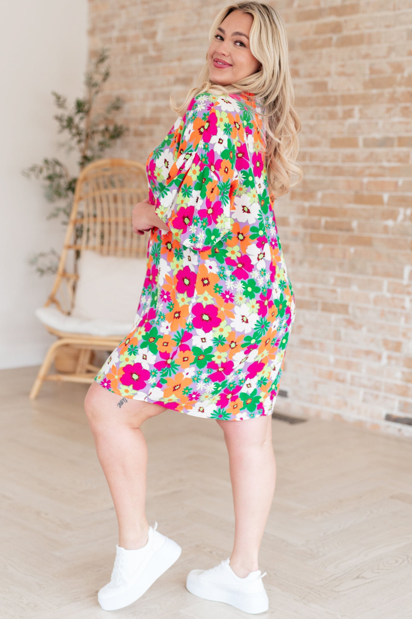 GeeGee No Garden, No Problem Bubble Sleeve Dress