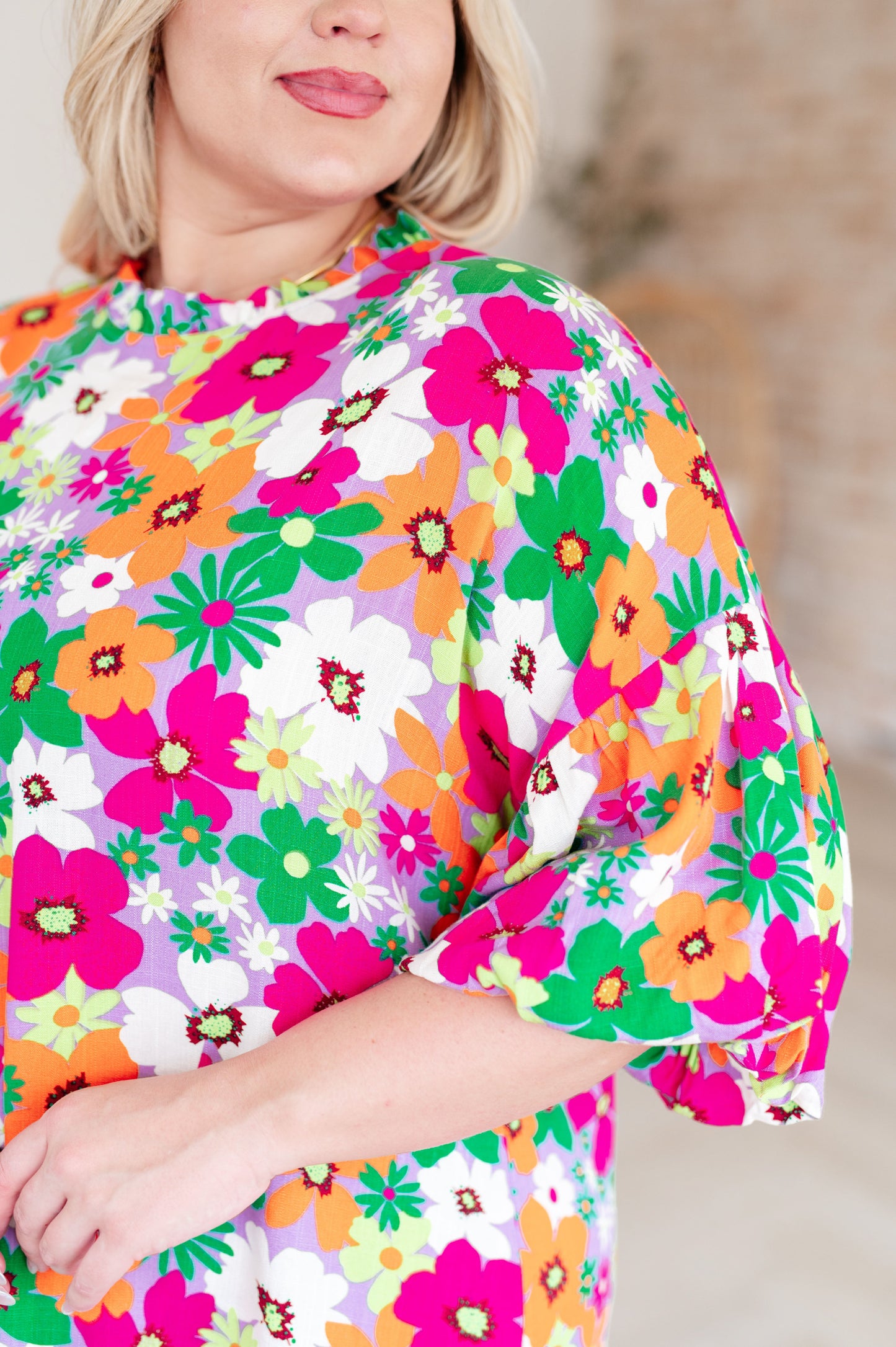 GeeGee No Garden, No Problem Bubble Sleeve Dress