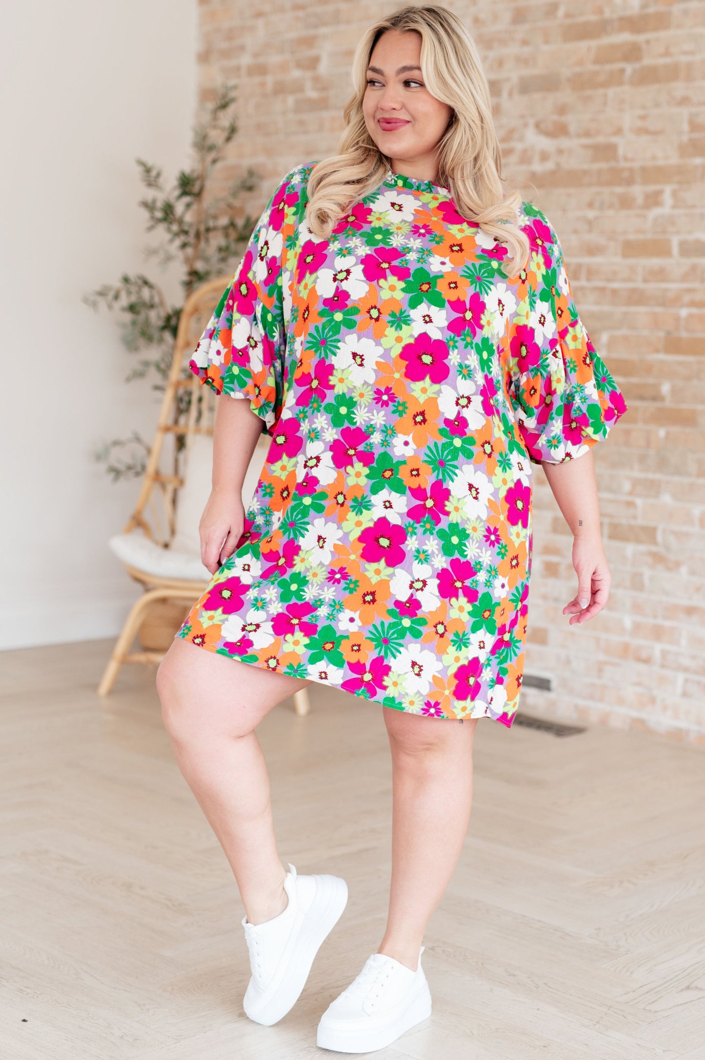GeeGee No Garden, No Problem Bubble Sleeve Dress