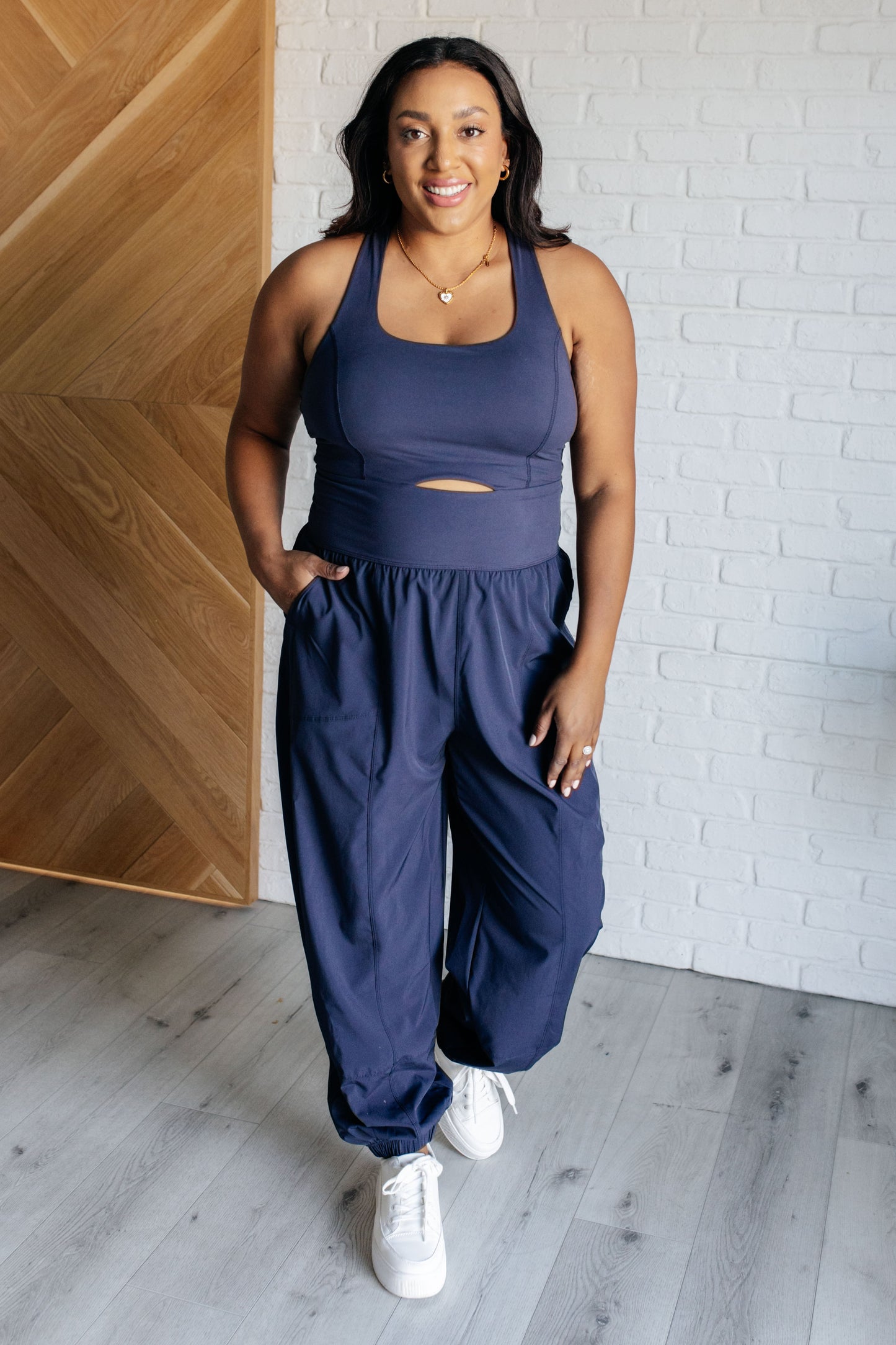 Raising Heart Rates Rae Mode Cut Out Jumpsuit in Navy