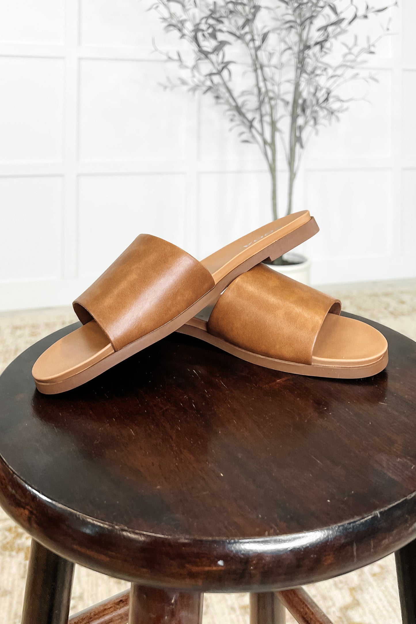 SODA Sole Mate Slip on Sandals in Tan