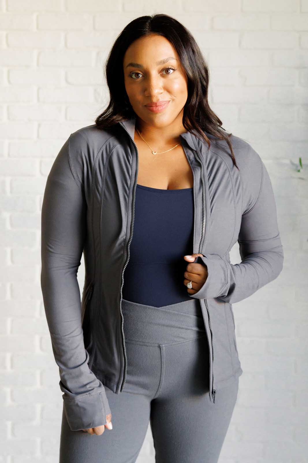Rae Mode Staying Swift Activewear Jacket in Titanium