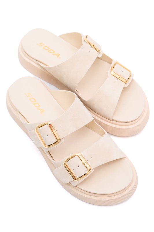 Soda “Taking That Next Step” Double Strap Sandals