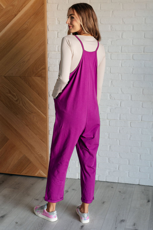 Totally Me Zenana Spaghetti Strap Jumpsuit in Light Plum