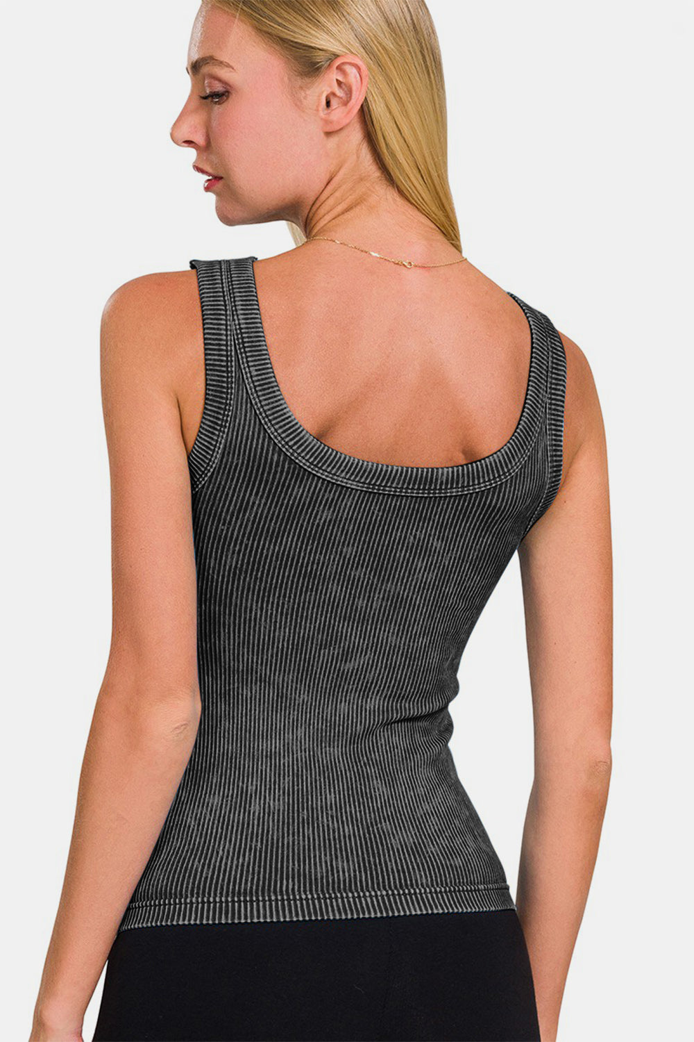 Washed Ribbed Cropped Tank