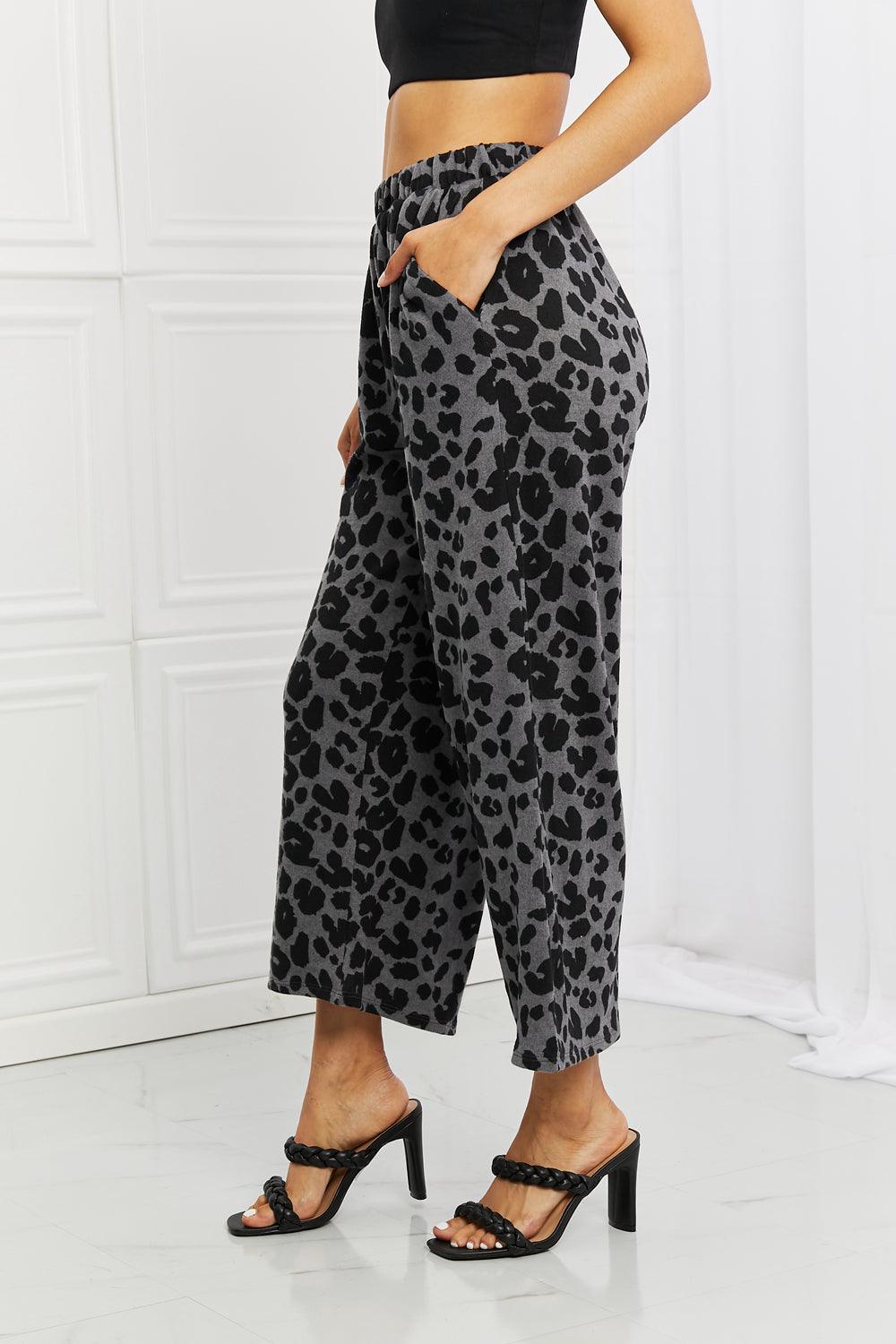BOMBOM Stay Cozy Pattern Wide Leg Pants - The Fiery Jasmine