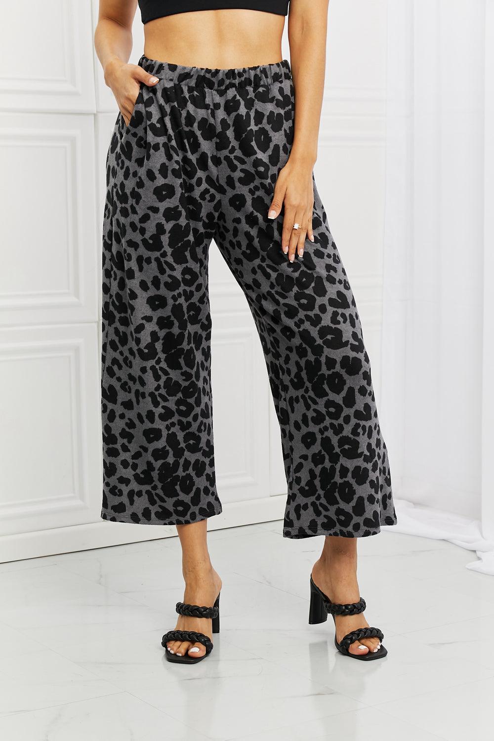 BOMBOM Stay Cozy Pattern Wide Leg Pants - The Fiery Jasmine