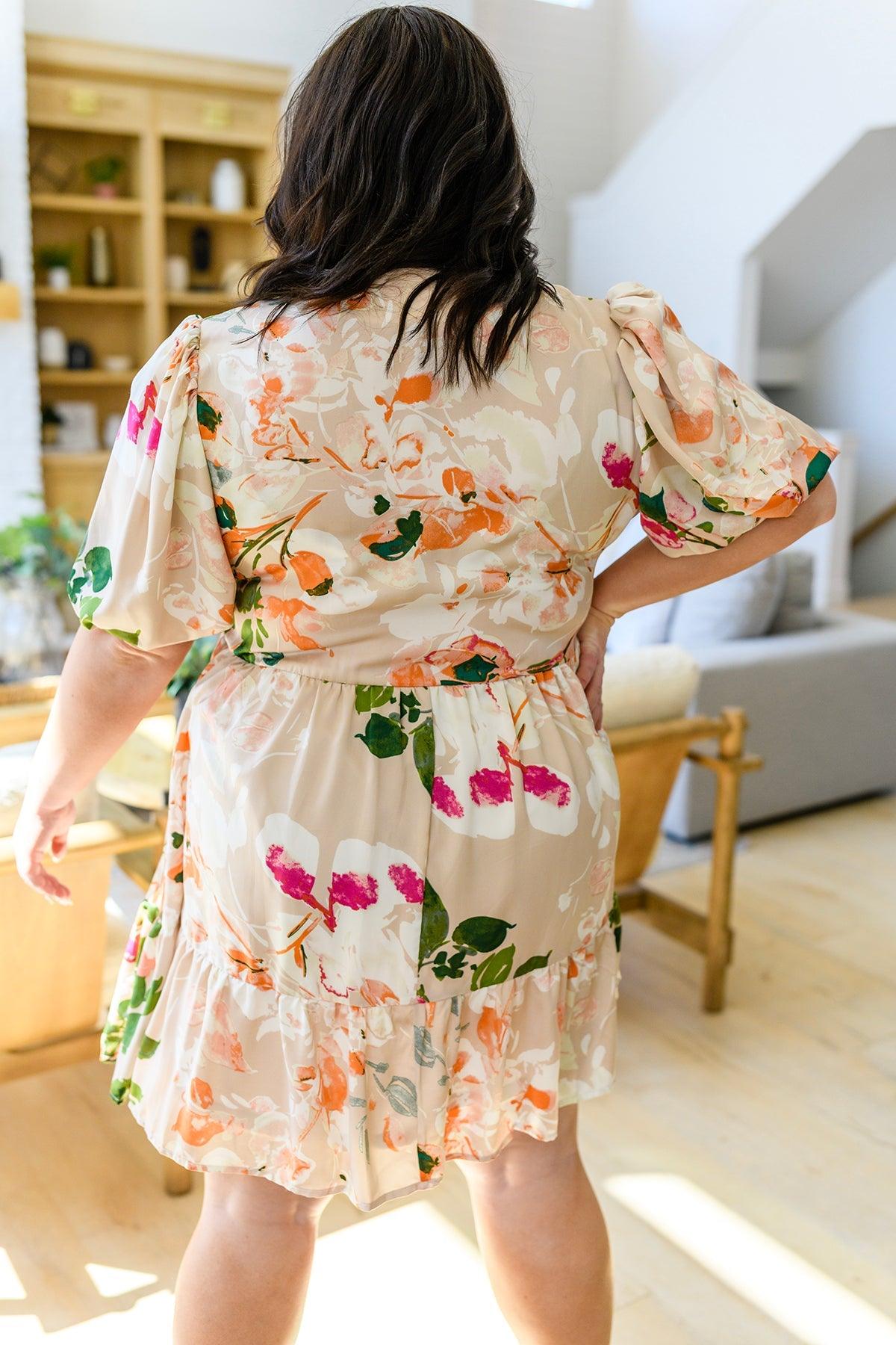 Delightful Surprise Floral Dress - The Fiery Jasmine