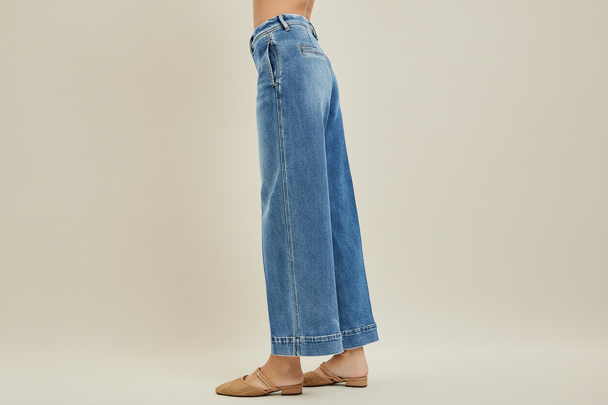 Risen Slouchy Ankle Wide Jeans