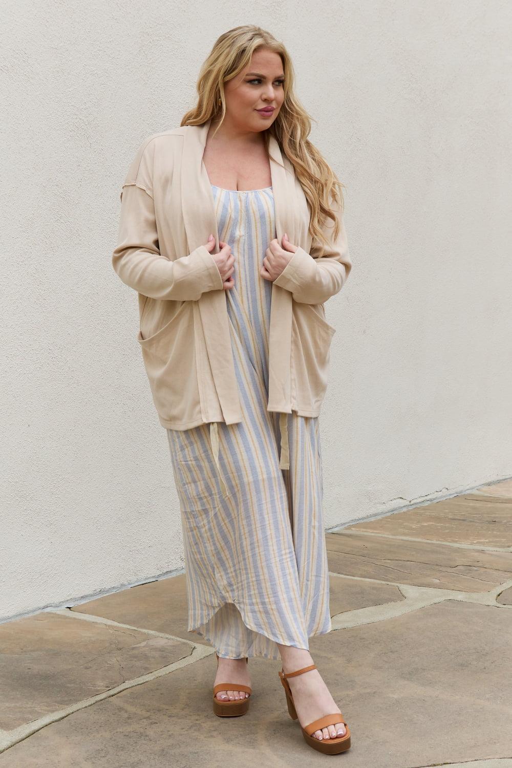 HEYSON Full Size Soft Ribbed Open Front Cardigan - The Fiery Jasmine