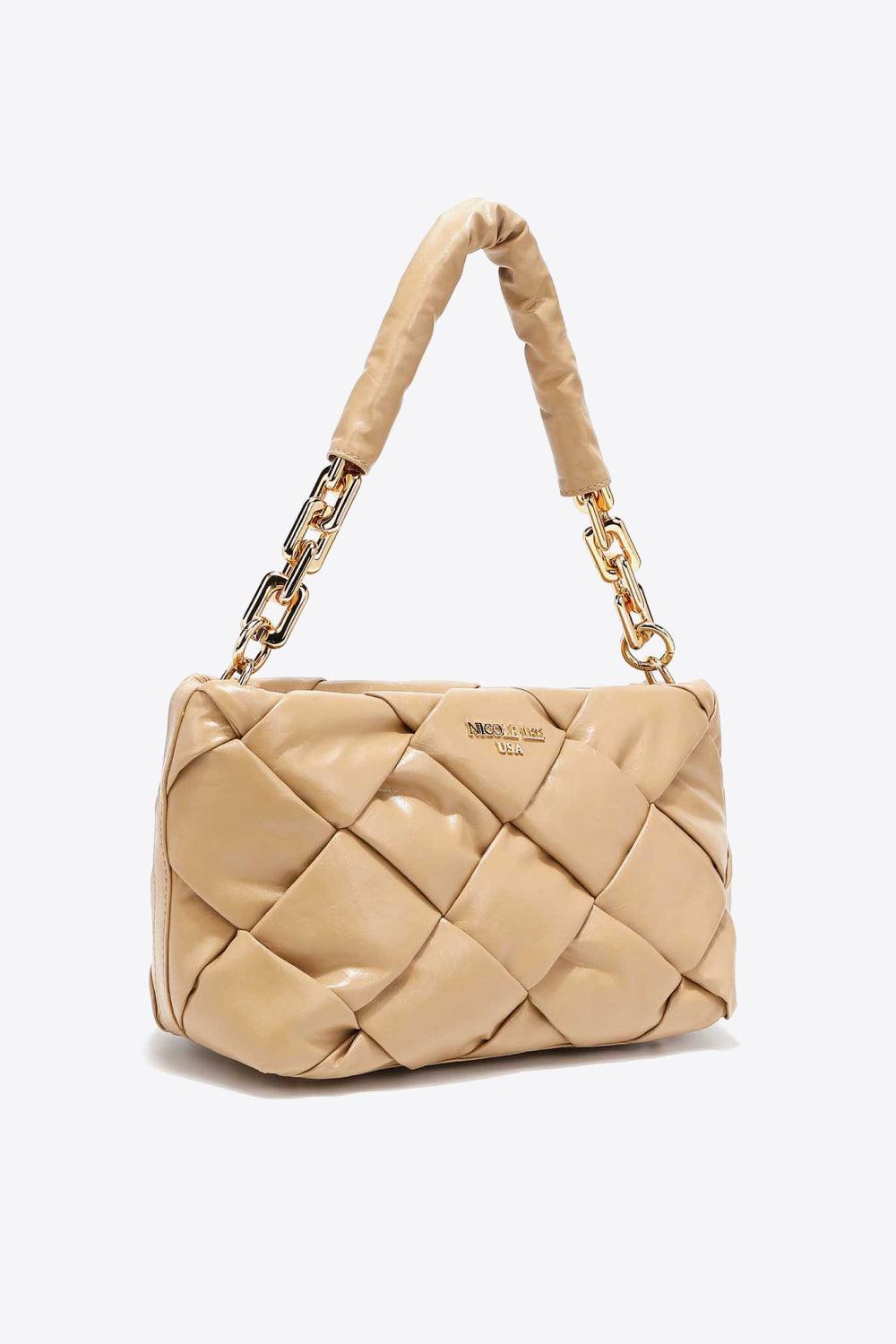 Nicole Lee USA Cassette Woven Satchel Crossbody Bag - The Fiery Jasmine