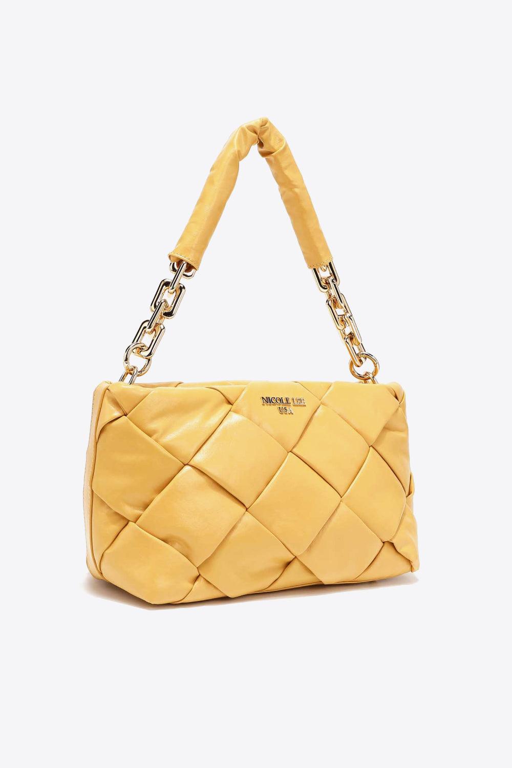 Nicole Lee USA Cassette Woven Satchel Crossbody Bag - The Fiery Jasmine