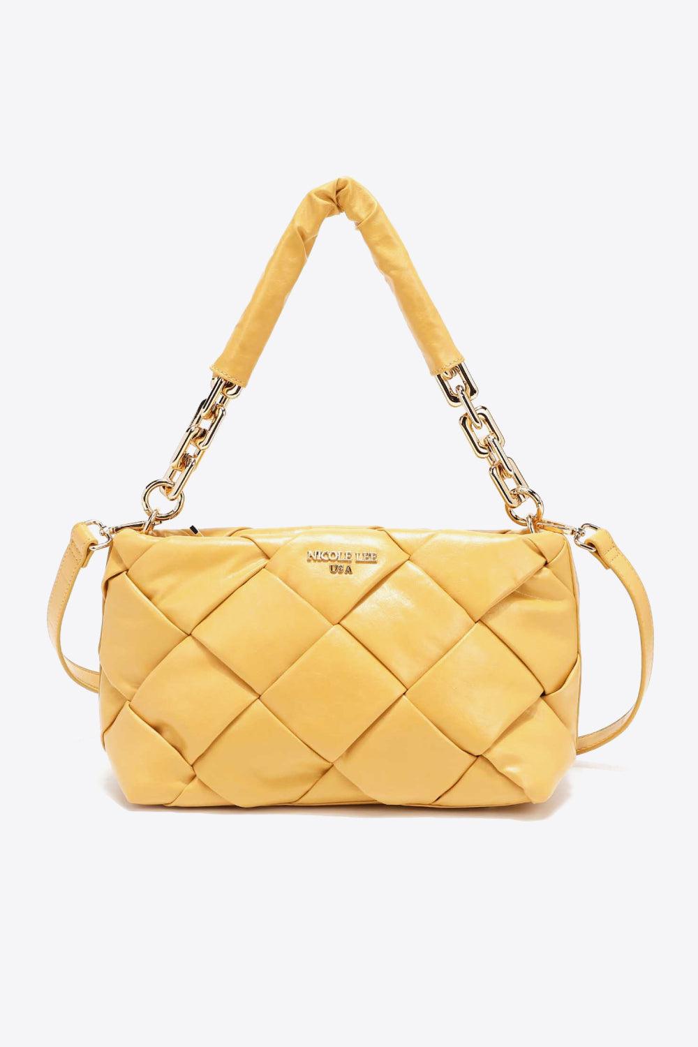 Nicole Lee USA Cassette Woven Satchel Crossbody Bag - The Fiery Jasmine