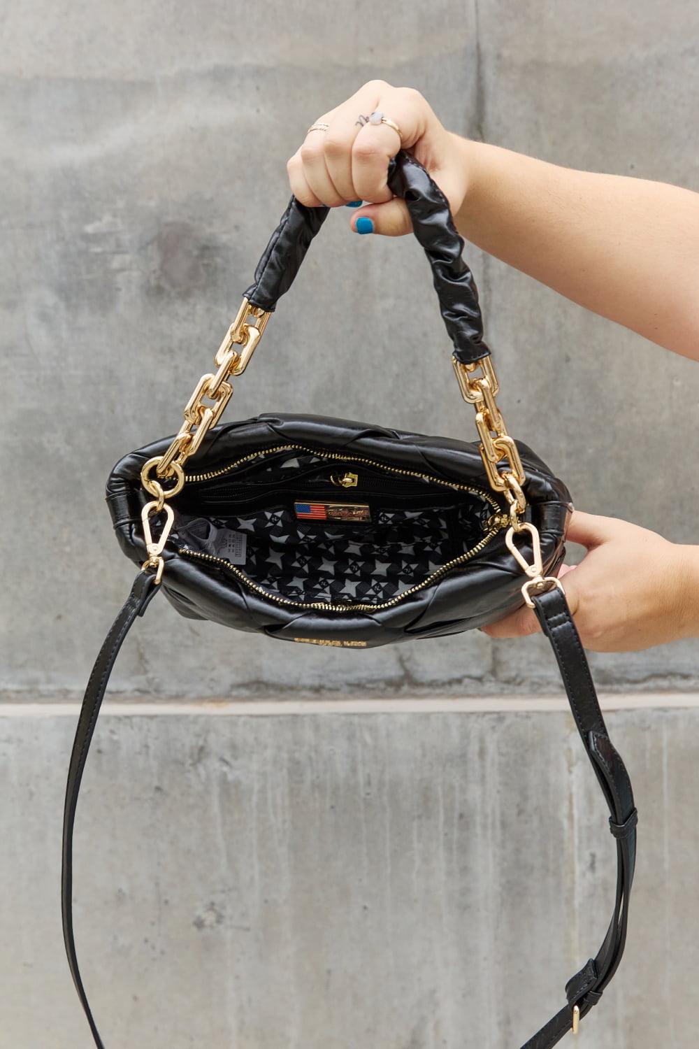 Nicole Lee USA Cassette Woven Satchel Crossbody Bag - The Fiery Jasmine