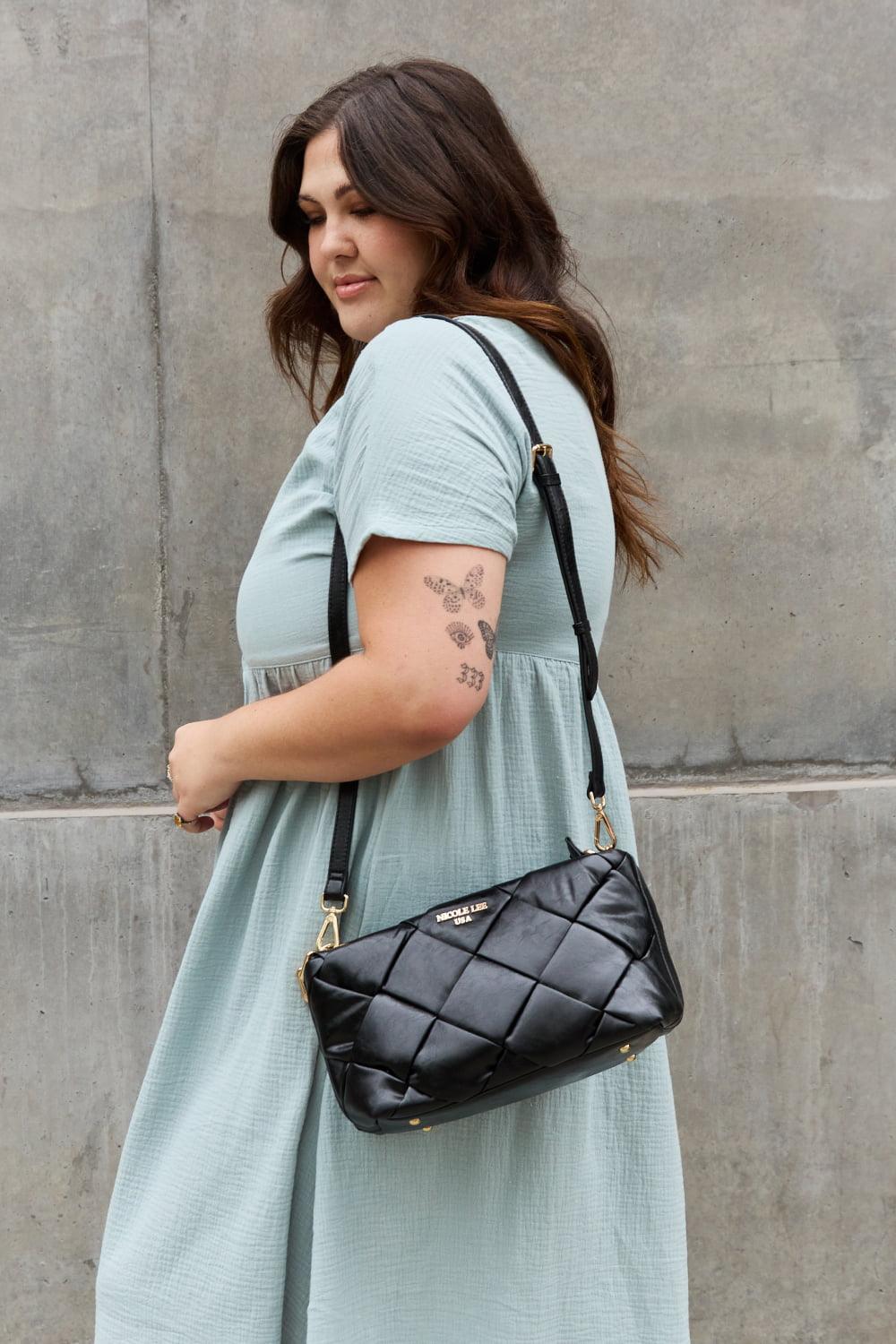 Nicole Lee USA Cassette Woven Satchel Crossbody Bag - The Fiery Jasmine