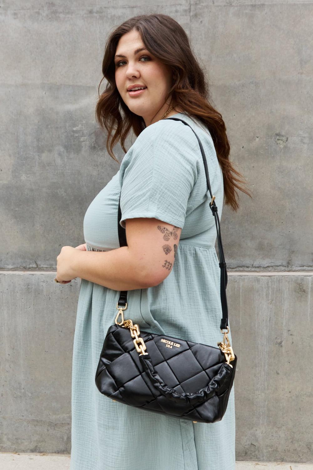 Nicole Lee USA Cassette Woven Satchel Crossbody Bag - The Fiery Jasmine