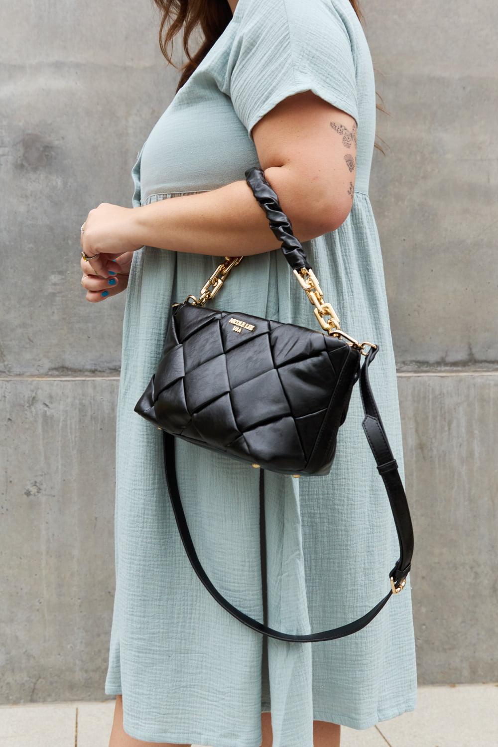 Nicole Lee USA Cassette Woven Satchel Crossbody Bag - The Fiery Jasmine