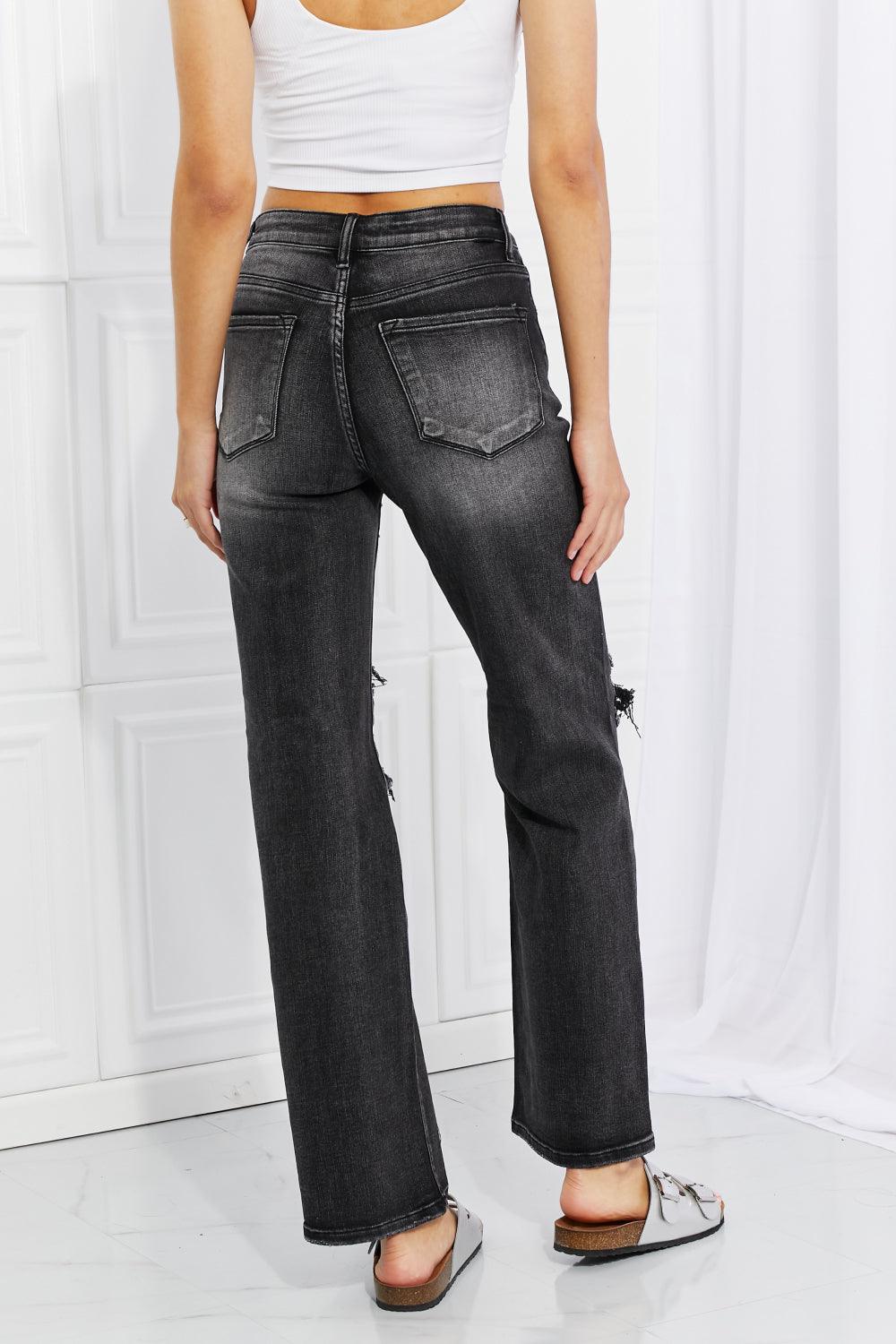 RISEN Full Size Lois Distressed Loose Fit Jeans - The Fiery Jasmine