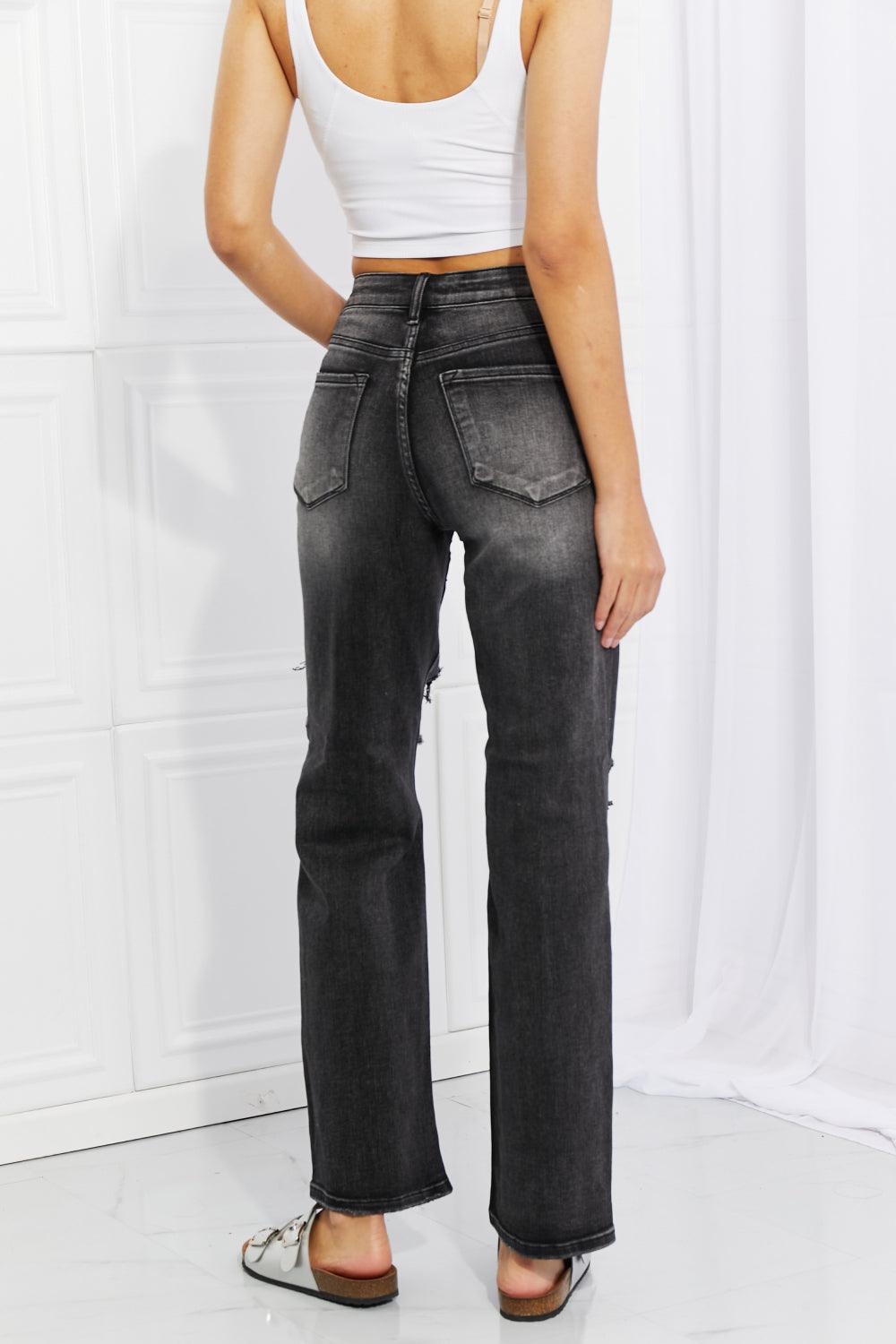 RISEN Full Size Lois Distressed Loose Fit Jeans - The Fiery Jasmine