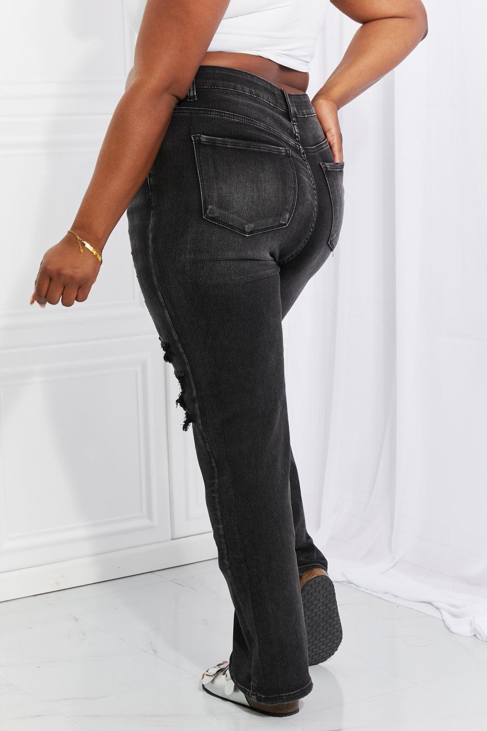 RISEN Full Size Lois Distressed Loose Fit Jeans - The Fiery Jasmine