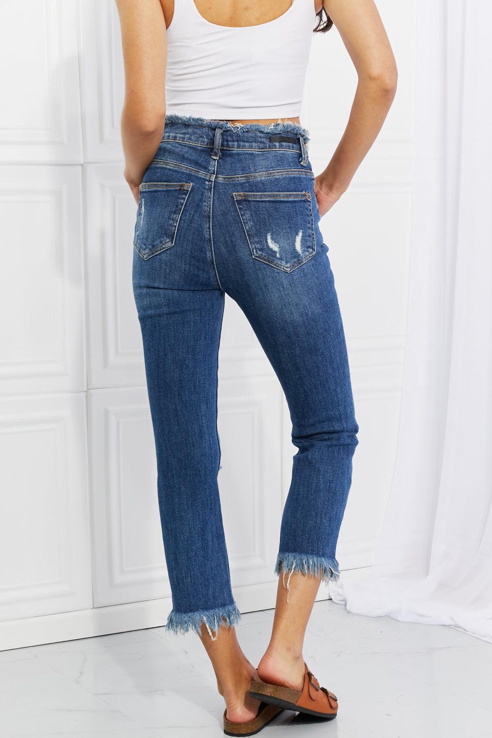 RISEN Full Size Undone Chic Straight Leg Jeans - The Fiery Jasmine
