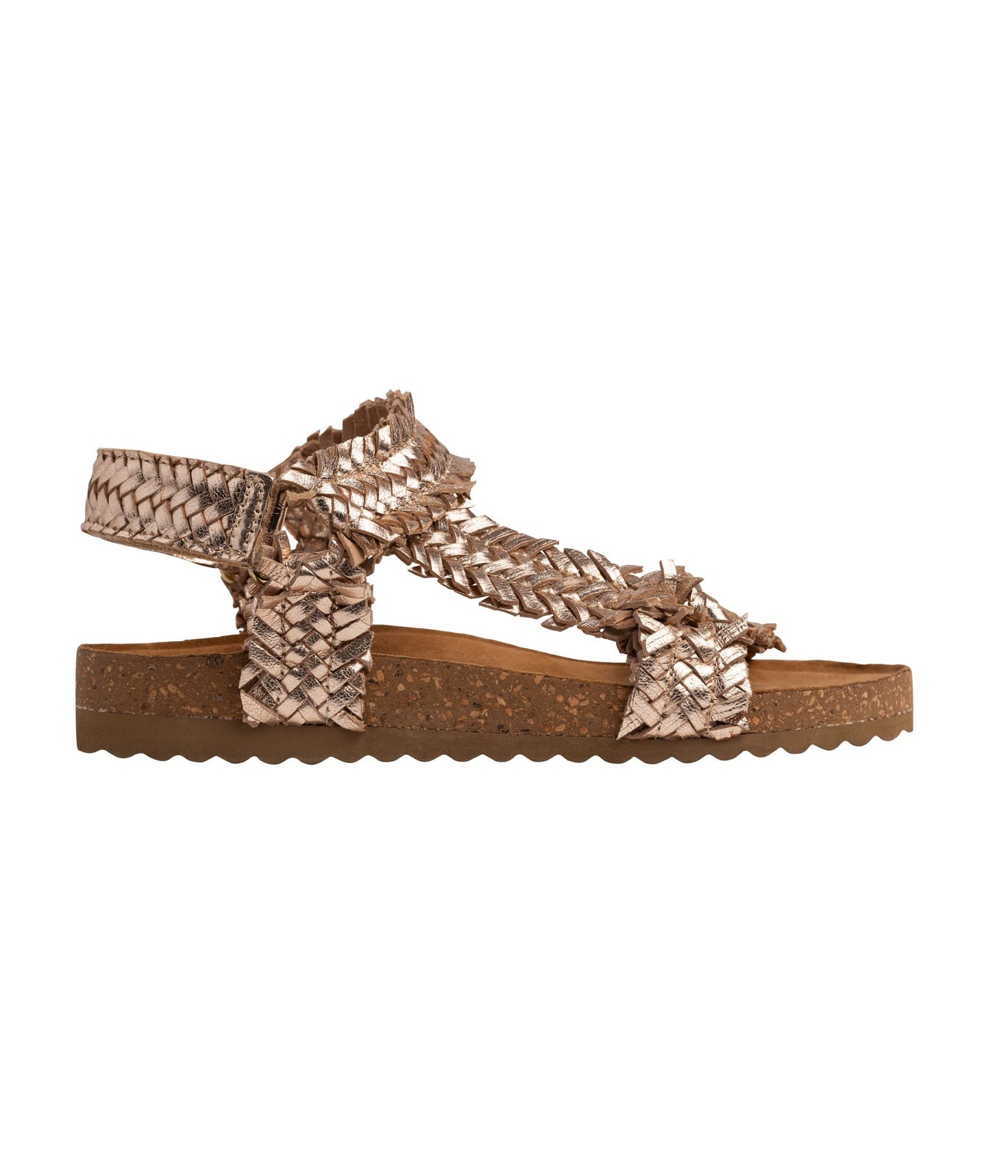 Naughty Monkey River Dance Woven Sandal in Champagne